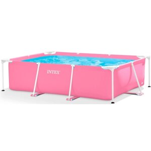 Каркасный бассейн INTEX Metal Frame Pink 28266, 220х150х60 см (розовый)