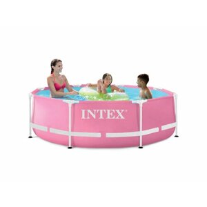 Каркасный бассейн Pink Metal Frame 244х76см, Intex 28290