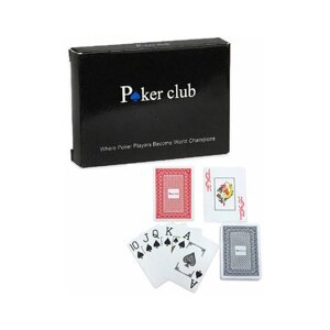*Карты игр. 54л. Покер 2 колоды (пластик; красн. и син. рубашка) (ИН-5912)