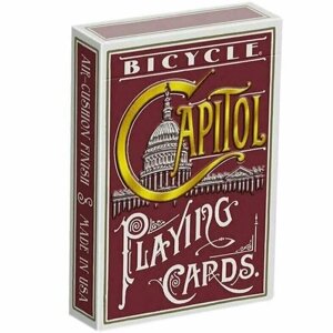 Карты игральные Bicycle Capitol колода 54 шт, красная рубашка, пластиковое покрытие