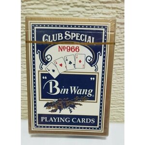 Карты игральные "Bin Wang 966" с пластиковым покрытием, 54шт синие