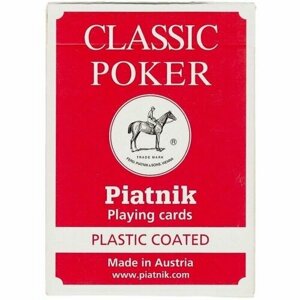 Карты игральные "Classic poker", 54 шт, красная рубашка, пластиковое покрытие