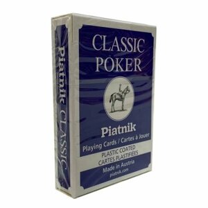 Карты игральные "Classic poker", 54 шт, синяя рубашка, пластиковое покрытие