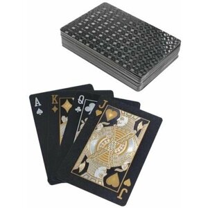 Карты Игральные Классический стиль (54 карты, черные, пластик, в коробке) ИН-4387