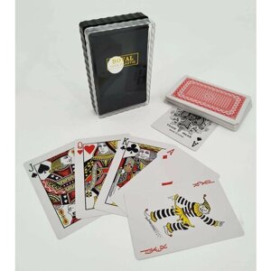 Карты игральные пластиковые BOVAL 54 шт в пластиковом кейсе для покера, карточных и настольных игр