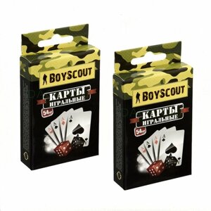 Карты игральные пластиковые "Boyscout", колода карт 54, набор 2 штуки
