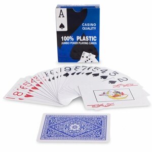 Карты игральные пластиковые / Карты для игр в компании - покер, дурак, колода - 54 карт, синий