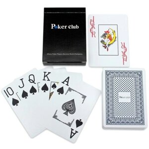 Карты игральные пластиковые "Poker club", 300 мкм, синяя рубашка