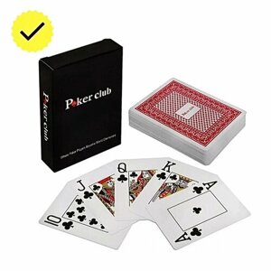 Карты игральные покер 100% пластик Poker club, красный 54 шт.