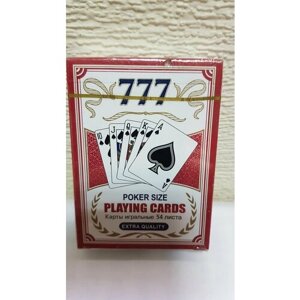 Карты игральные "Poker 777" с пластиковым покрытием, 54 шт, красные