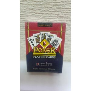 Карты игральные "Poker Luxlite" с пластиковым покрытием, 54 шт, синие
