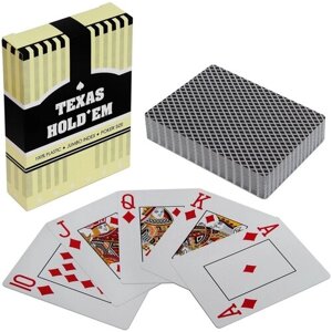 Карты игральные покерные пластиковые Texas Hold'em черная рубашка