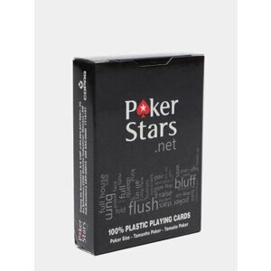 Карты пластиковые Pokerstars, черные, 63 х 88 мм, 100% пластик, 54 штуки