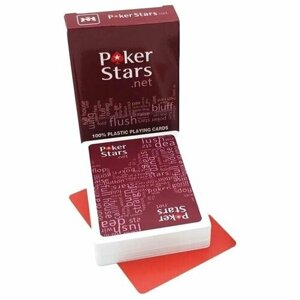 Карты Pokerstars 54 шт, рубашка красная, 100% пластик