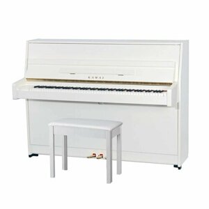 KAWAI K-15E WH/P - пианино, 110х149х59, 196 кг, белый полиров, механизм Ultra Responsive