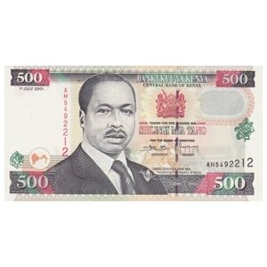 Кения 500 шиллингов 2001 г «Президент Даниэль Тороитич Арап Мои» UNC