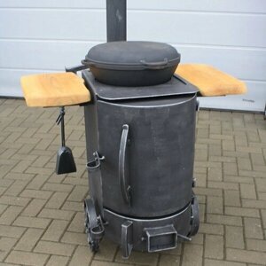 Классическая печь для казана с двумя столиками - огнеупорная краска