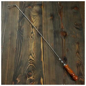 Кочерга узбекская с деревянной ручкой, с узором, 70х1 см, полная длина 92 см, сталь 3 мм 4461110
