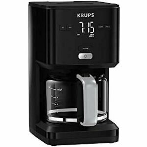 Кофемашина Krups KM6008 Smart'n Light с фильтром Интуитивно понятный дисплей Емкость 1,25 л для 15 чашек кофе Функция автоматического выключения Противокапельная система 24-часовой таймер Черный