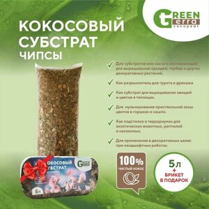 Кокосовый субстрат чипсы 5 л ( 500 гр) Green Terra акция
