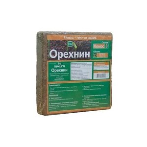 Кокосовый субстрат NEKURA Орехнин-1 брикет, 25 л