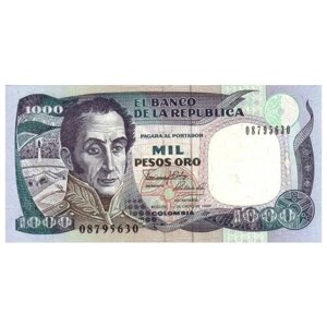 Колумбия 1000 песо 1990 г Памятник героям «Пантано-де-Варгас» UNC