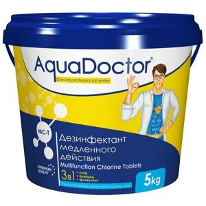 Комбинированный медленно-растворимый препарат на основе 60% активного хлора AquaDoctor MC-T, таблетки по 200 гр, 5 кг, цена - за 1 шт
