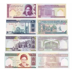 Комплект банкнот Ирана, состояние UNC (без обращения), 1982-1992 г. в.