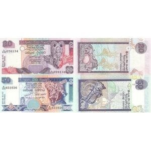 Комплект банкнот Шри-Ланки, состояние UNC (без обращения), 2001-2006 г. в.