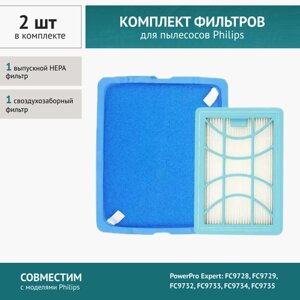 Комплект фильтров для пылесоса Philips FC6042/01, FC9728, FC9730-FC9735, FC9330, FC9334, FC9350, FC9353.