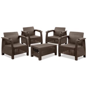 Комплект мебели Альтернатива "Ротанг-плюс" Quartet Set коричневый