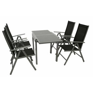 Комплект мебели для сада Амалфи раздвижной стол + 4 складных кресла алюминиевый каркас
