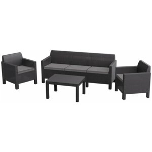 Комплект мебели Keter Orlando Set with 3 seat sofa (графит)