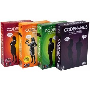 Комплект настольная игра для компании Кодовые Имена (Codenames) + Картинки + Дуэт + Глубоко под прикрытием