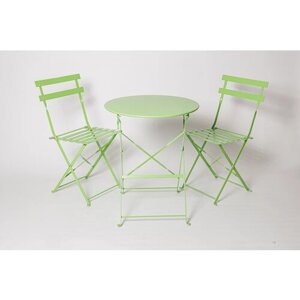 Комплект садовой мебели, металлический OTS-001R зеленый (2 стула и стол)