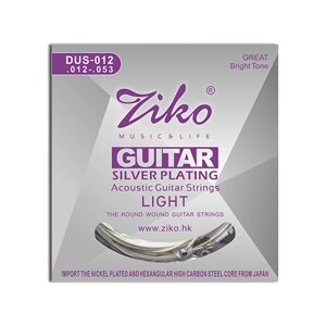 Комплект струн для акустической гитары ZIKO LIGHT, DUS-012, 12-53