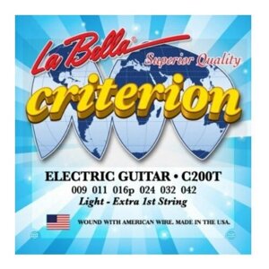 Комплект струн для электрогитары 009-042 Criterion La Bella C200T