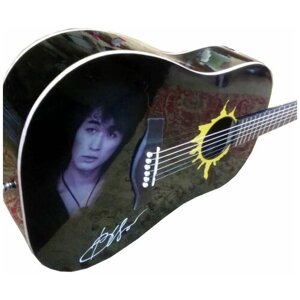 Комплект виниловых стикеров на деку гитары "Комплект Виктор Цой", 70 мм