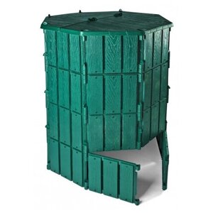 Компостер садовый с крышкой и дном на 800 литров, высота 120 см, диаметр 90 см, пластиковый мусорный бак для дачи