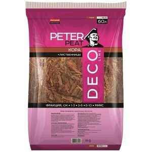Кора лиственницы PETER PEAT Deco Line фракция 60-100 мм, 60 л, 13 кг