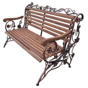 Кованая скамейка садовая, металлическая скамья, лавочка для дачи МА-11