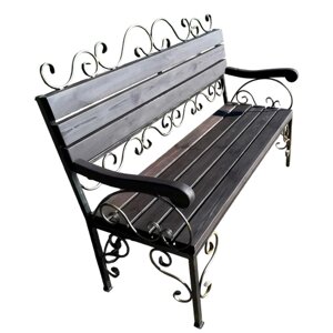 Кованая скамейка садовая, металлическая скамья, лавочка для дачи МА-4