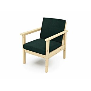 Кресло лориан-с, зеленый-сосна, велюр, деревянное, мягкое, для дачи, для кафе и бара, на веранду, в террасу, для бани