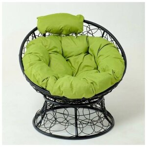 Кресло "Папасан" мини, ротанг, с зелёной подушкой, 81х68х77см 7000451