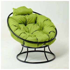 Кресло "Папасан" мини с зелёноё подушкой 81х68х77см