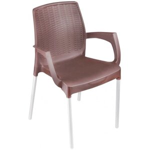 Кресло пласт. Прованс"коричнев.) (1/3) альтернатива" М6365