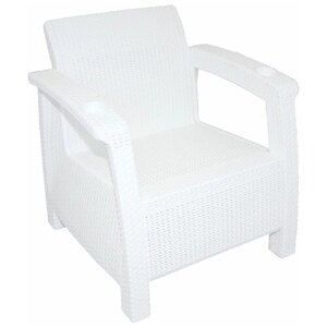 Кресло пласт. Ротанг" 730*700*790 ММ (белый) (1) альтернатива" М6265