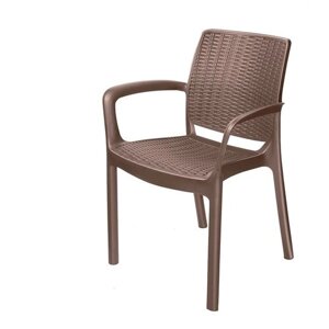 Кресло пластиковое 59х55х82 см, Rodos, коричневое, Эльфпласт