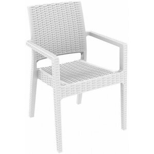 Кресло пластиковое плетеное Siesta Ibiza Белый
