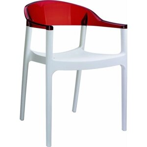 Кресло пластиковое Siesta Carmen Белый, Красный